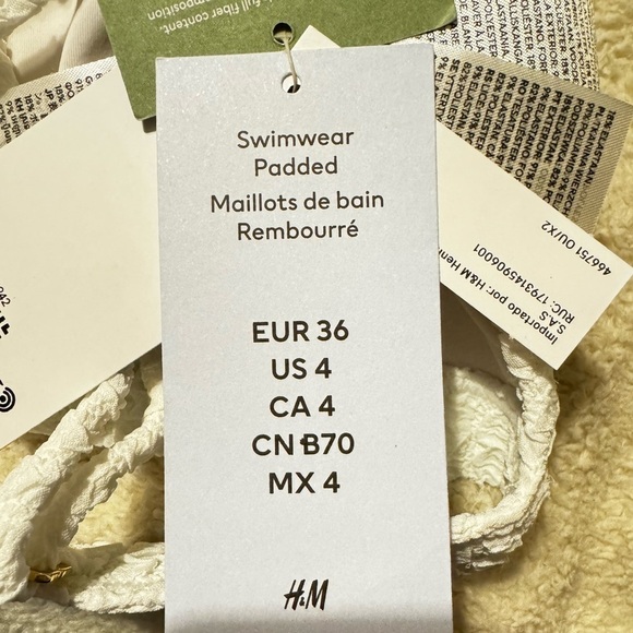 H & M Triangle Bikini Swim Top Size 4 - Picture 6 of 8